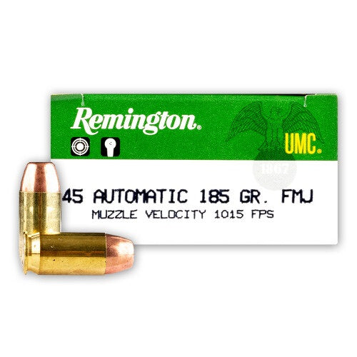 Remington-UMC 45 ACP 185gr FMJ - 200 rnds - FREE SHIPPING