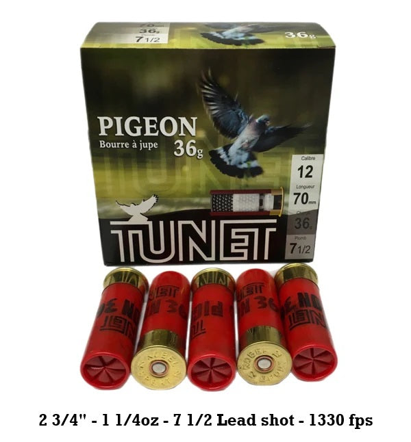 Tunet 12ga 36 Pigeon 1330 fps - 250ct case