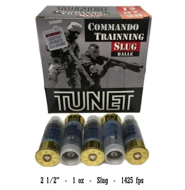 Tunet 12ga Commando Training Slug 1425 fps - 250ct case