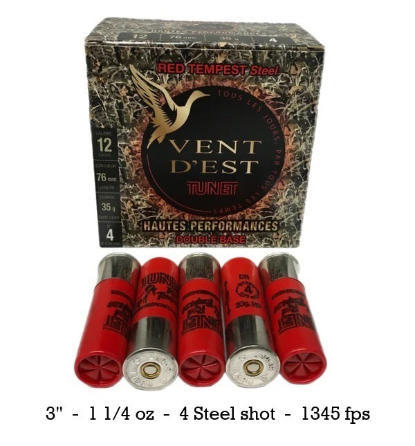 Tunet 12ga Red Tempest Steel 1345 fps - 250ct case