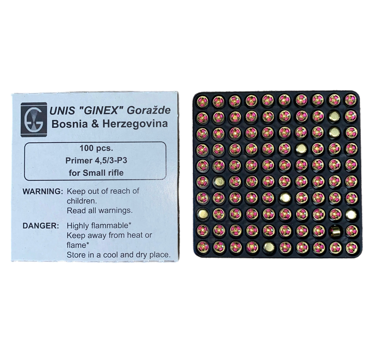 Ginex Small Rifle Primers Free Shipping & Hazmat - 2000ct